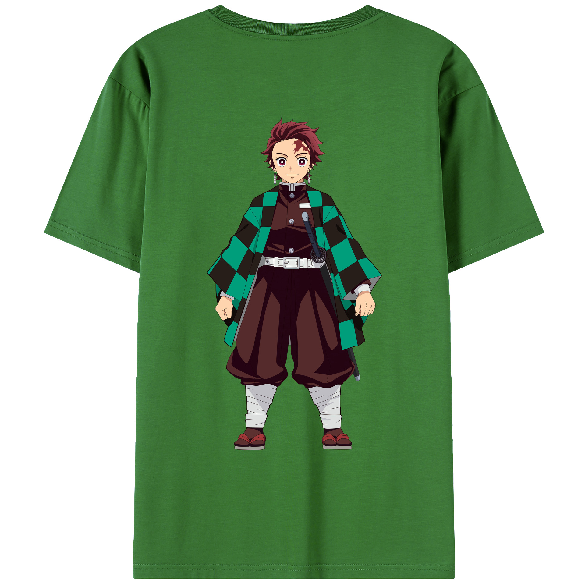 （画像用） 鬼滅の刃 竈門 炭治郎／かまど たんじろう Kamado Tanjirou レディース半袖Tシャツ(バックプリント)
